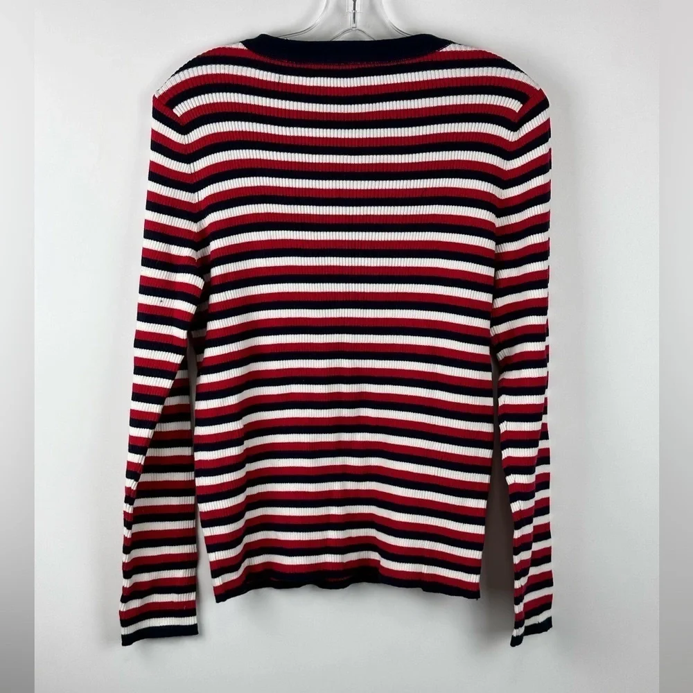 Women's Knitted Striped Crew Neck Sweater